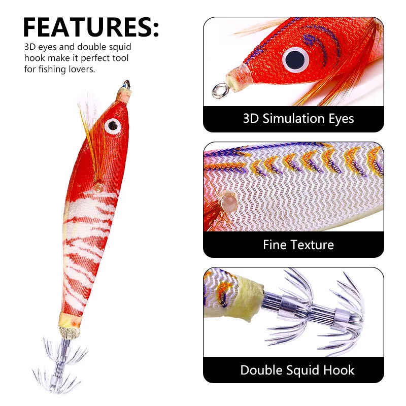 Floating Squid Jig 10g 100mm Luminous Shrimp Fishing Lures UV EGI Floating Sutte Webfoot Octopus Cuttlefish Fishing Tool