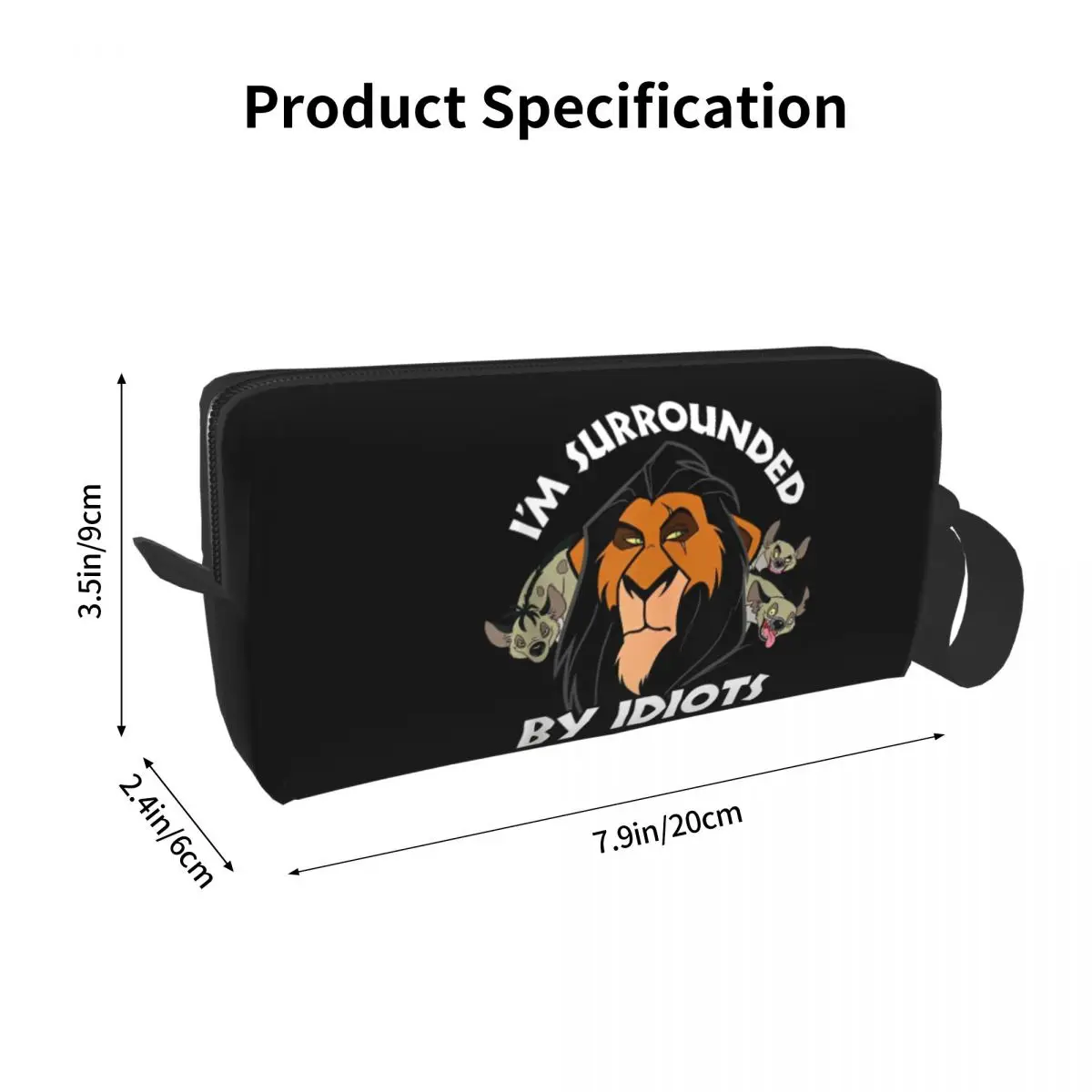 The Lion King Surrounded By Idiots Makeup Pouch For Makeups Cute Portable Zipper Cosmetic Bags Graphic Woman's Storage Organizer