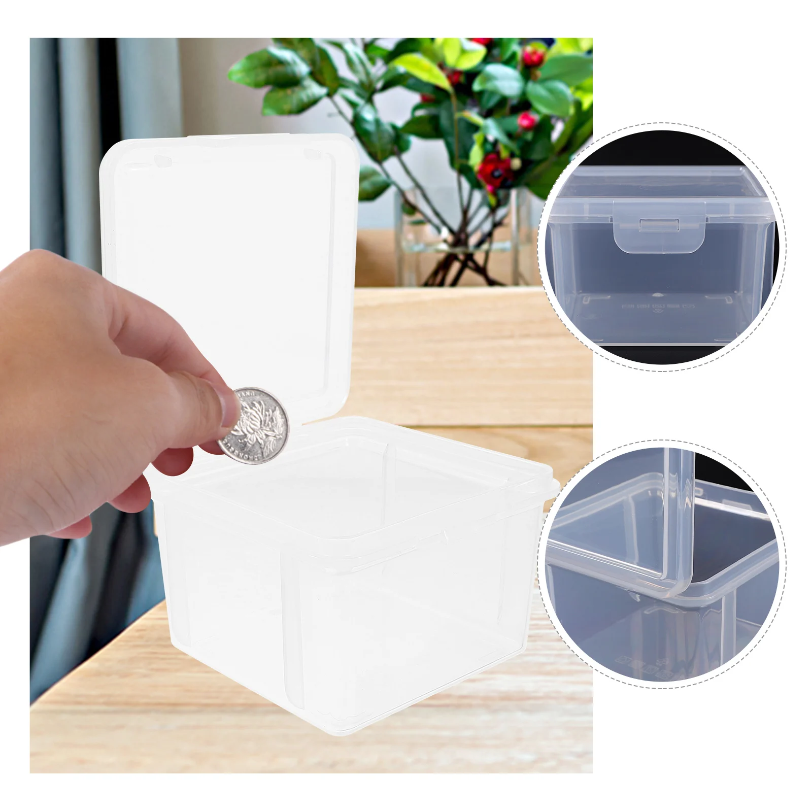 2 Pcs Storage Coins Holders Box Plastic Container Clear Case for Collecting Coins Banknote Holder PP Material Key Safe