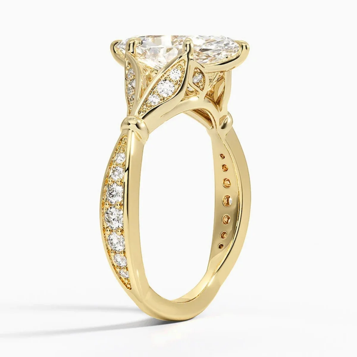IGI 1.0-3.0ct Marquise Cut Diamond Engagement Ring 18K Yellow Gold  Marquise Lab Grown Genuine Diamond Ring Luxury Fine Jewelry