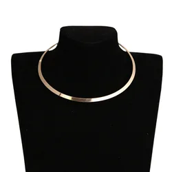 New Simplicity Neck Jewelry for Ladies Personalized Metal Flake Choker Necklace Fashion Style Golden&Sliver Plated Necklace