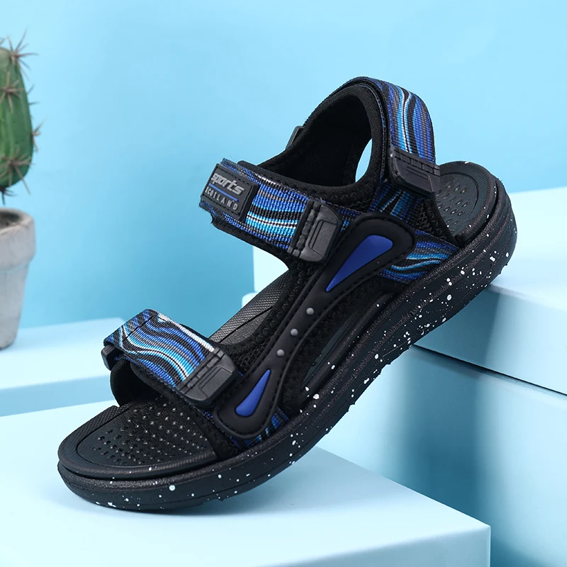 

Сандалии на плоской подошве для мальчиков, летние уличные пляжные кроссовки, модные удобные спортивные повседневные детские туфли, кроссовки для мальчиков