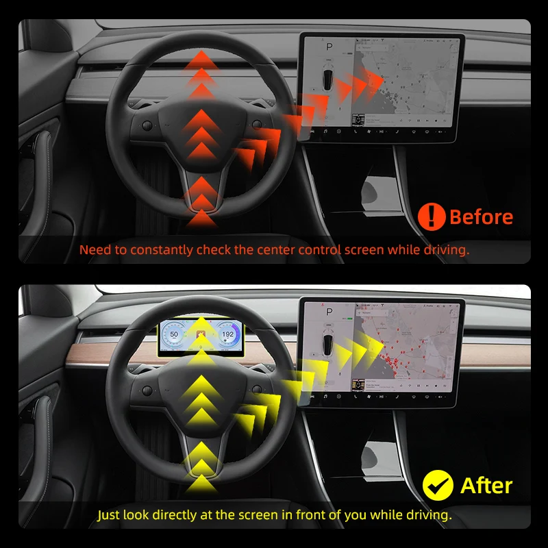 8.9 pollici Tesla Model 3 Y Highland 2024 strumento cruscotto Heads Up Display Carplay Android Auto HD schermo anteriore per Tesla HUD