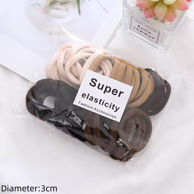50pcs Black Elastic Hair Band Leagues Ties Colets Scrunchies Springs Gum Accessory For Girl Women No Damage Pigtails Holder Set - Image 50