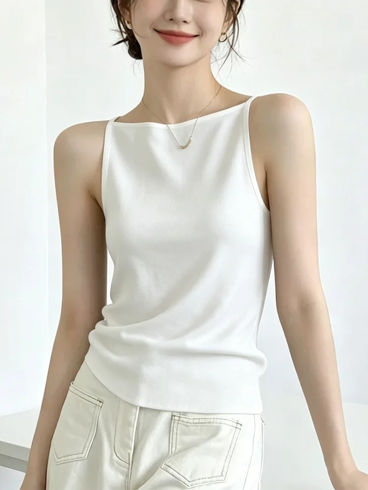 Summer New Women's Cotton 95 Tank Top Beautiful Back Strap Vest Large Size Fat MM Auxiliary Breast Conceal Slimming Base Layer