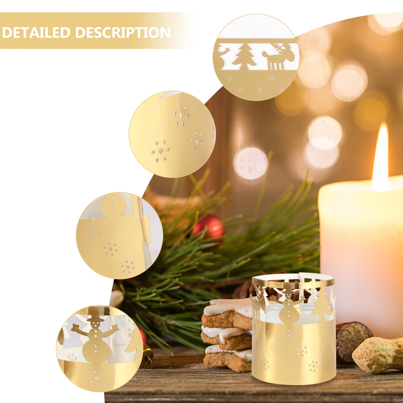 50Pcs Christmas Lampshade Paper Snowflake Hollow Lampshades Xmas Party Decor Romantic Home Decoration Lampshade