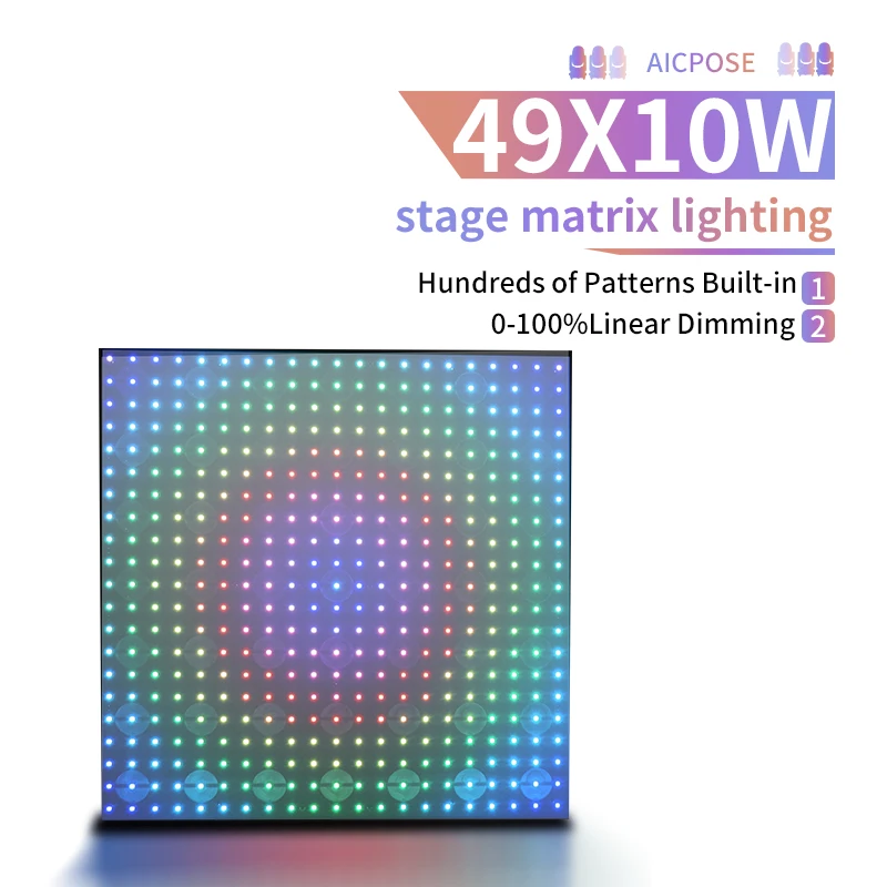 DMX512 LED 49x10w Matrix Stage Effect Lighting Good For DJ Disco Party Dance Floor Bar And Wedding Decorations