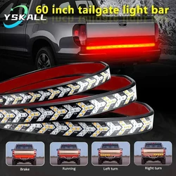 Car Tail brake Warning Light Red Rear Taillight With Dynamic Sequential Yellow Turn Signal Arrow Flexible LED Strip 12V24V