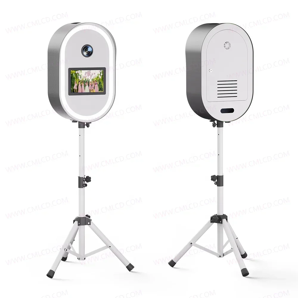 كاميرا Dslr سهلة الإعداد مع كشك تصوير ثلاثي القوائم بشاشة تعمل باللمس مقاس 10.1 بوصة مع كشك تصوير ذاتي فلاش للحفلات