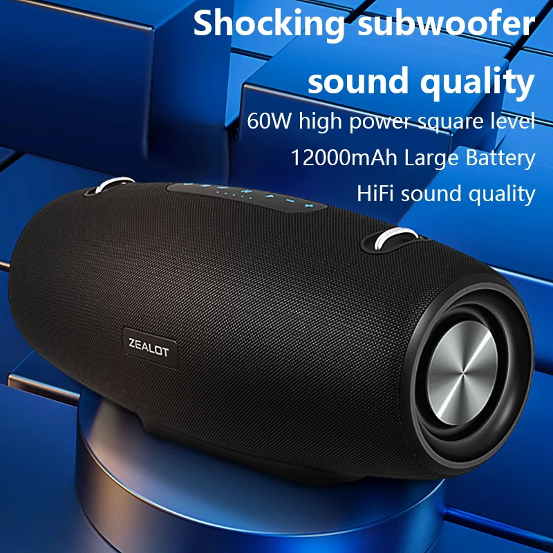 Zealot S67 Wireless Speaker WithShoulder Strap,Outdoor,Waterproof,Portable Speaker with Loud Stero and Booming Bass,40H Playtime view 2