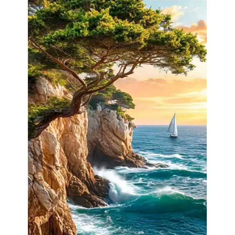 

GATYZTORY Sea View Painting By Numbers Kits Color by Numbers Kit Scenery Crafts Gift Home Wall Art Decor Diy Making Kits