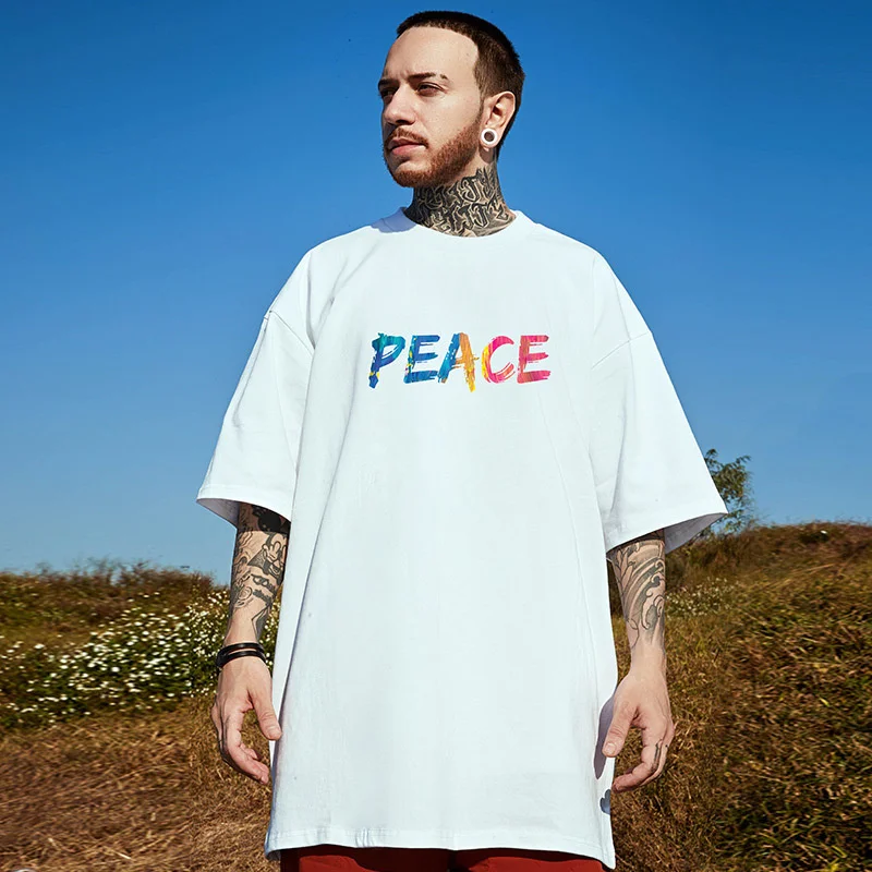 Summer Colorful Graffiti Print Oversized T Shirt For Men Hip Hop Fashion Tshirts 2022 New Short Sleeve Tees Tops y2k clothes