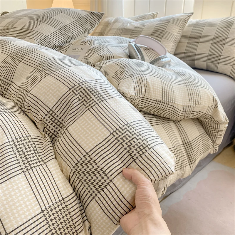 Striped Duvet Cover Queen/King Size Simple Style Quilt Cover Nordic 이불커버 Single Size housse de couette 220x240 Soft Bedding