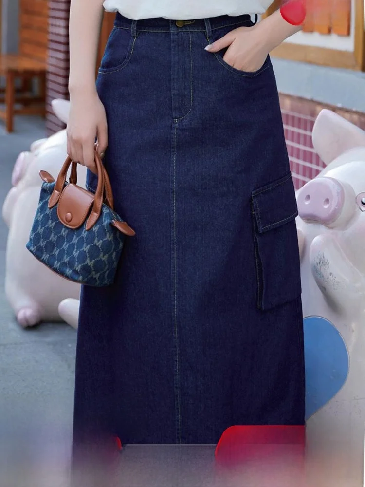 

Pure Cotton Denim Skirt Spring Summer New Arrival Women's Stand Fit mid Waist Other Sle Casual Faion Skirts