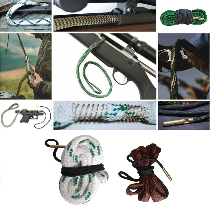 Hunting Gun Bore Cleaner Snake 12GA .308 .22 .223 .38 Caliber 5.56mm 7.62mm 16GA 20GA Rifle Cleaning Kit Tool Rifle Barrel Rope