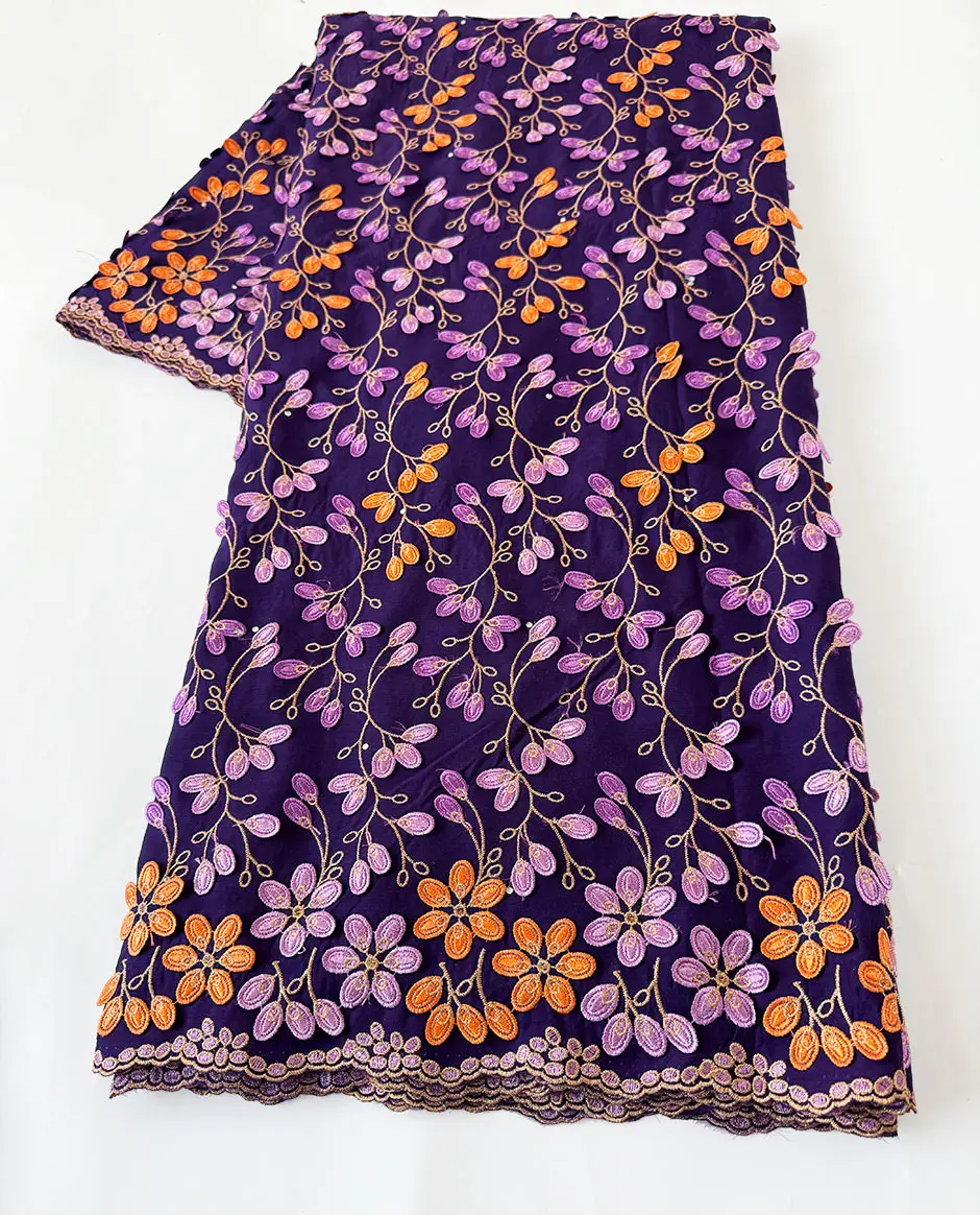 

Small Flower 3D Embroidery Voile Lace with Appliques Unique African Cotton Lace Fabric Modern Nigeria Inspired Traditional Cloth