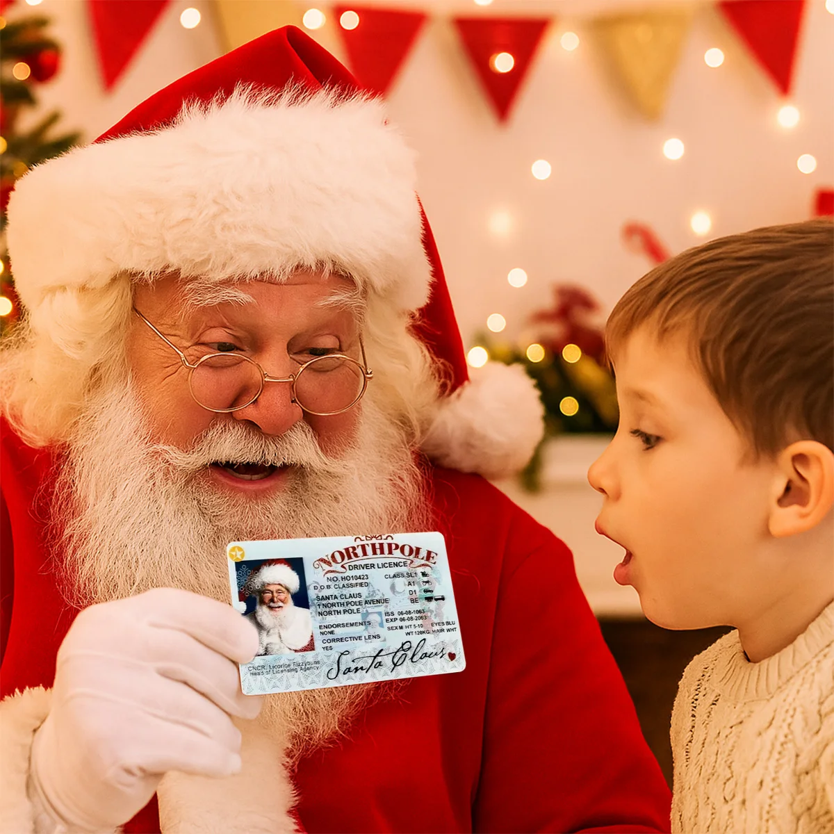 سانتا كلوز بطاقة رخصة القيادة عيد ميلاد سعيد ديكور للمنزل 2025 نافيداد ناتال عيد الميلاد عشية الاطفال الهدايا زخرفة السنة الجديدة 2026