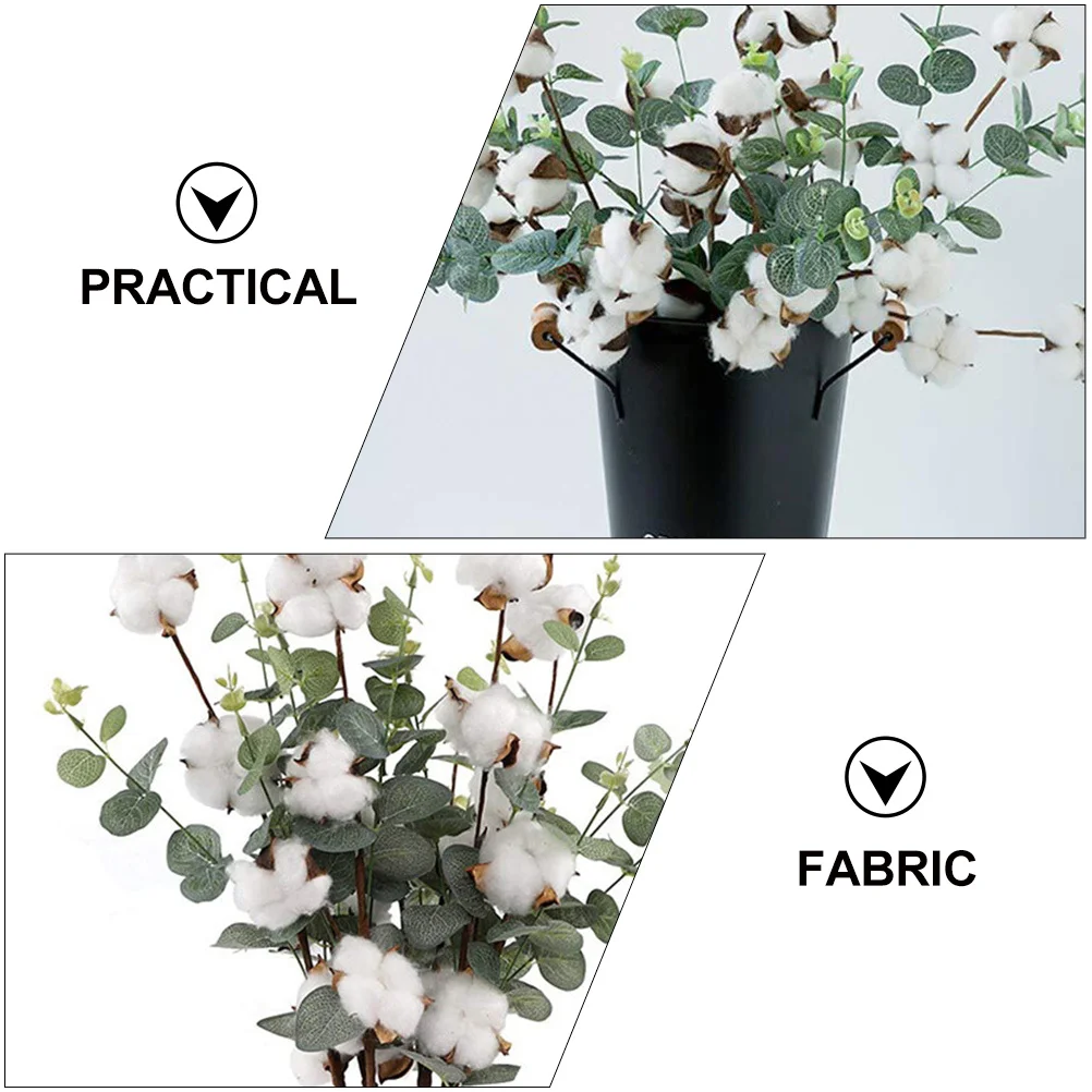 

6pcs Artificial Arrangement Plants For Home Wedding Decor Diy Cotton Decors Simulated Floral Set Artificial Grass