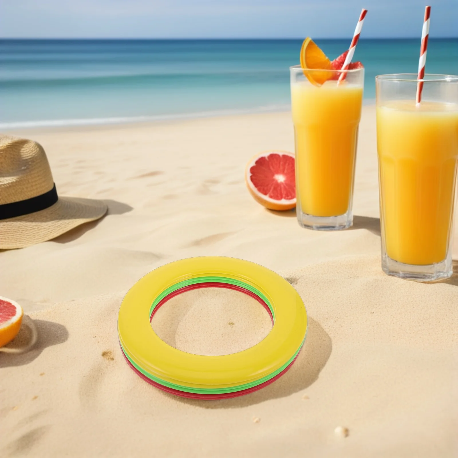 6-delige vliegende schijfset 10 inch holle ronde vliegende ring diverse kleuren gemakkelijk te worpen lichtgewicht buiten gooispel voor familie