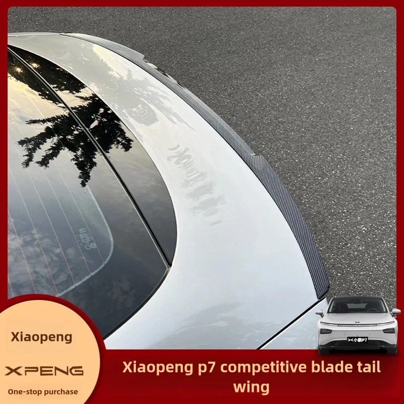 

For Xpeng P7 22-2024 BlackSpoiler Carbon Fiber Accessory Car Spoiler Soft Car Rear Roof Trunk Spoiler Rear Wing Lip Trim Stick