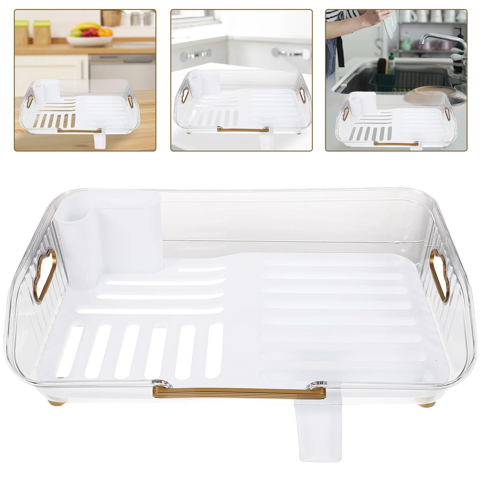 

Dish Rack Multi Purpose Kitchen Drying Rack Plastic Tray Drainer Compact Design Easy Clean Suitable Family Hotel