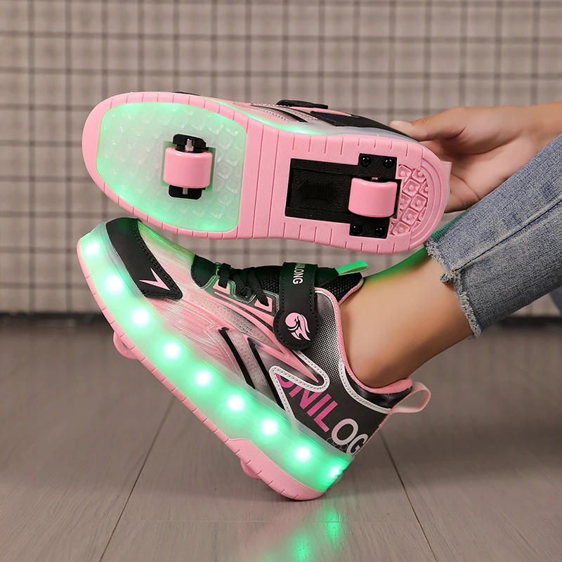 

Kids' 4-Wheel Boys' Heelys: Invisible Retractable Skates; Girls' 2-Wheel Roller Shoes