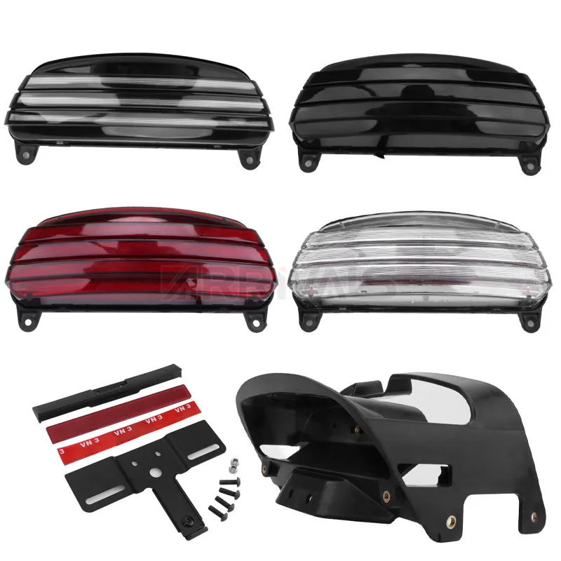 Motorcycle Tri-Bar Rear Fender LED Tail Light For Harley Dyna Fat Bob FXDF 2008-up Motorbike Accessories