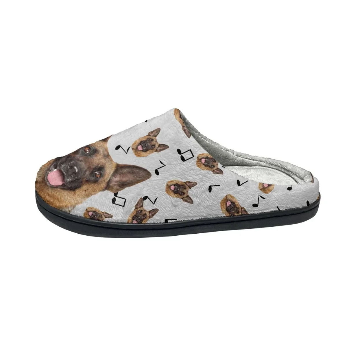 Music Dog Printed Women's Cotton Slippers Non-slip Warm Floor Shoes Dropshipping Comfortable Casual Lady Slipper Zapatos Planos