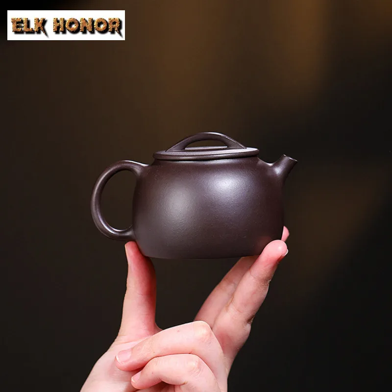 180ml Boutique Yixing Purple Clay Teapot Handmade Hanwa Pot Raw Ore Old Purple Mud Tea Maker Infuser Kettle Chinese Zisha Teaset