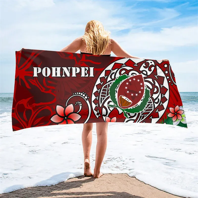 Toalhas de Praia Polinésia com Plumeria, Soft Absorbent Bath Towel, Face Towel, Pohnpei, Chuuk Culture, Travel, Hotel, Swimming