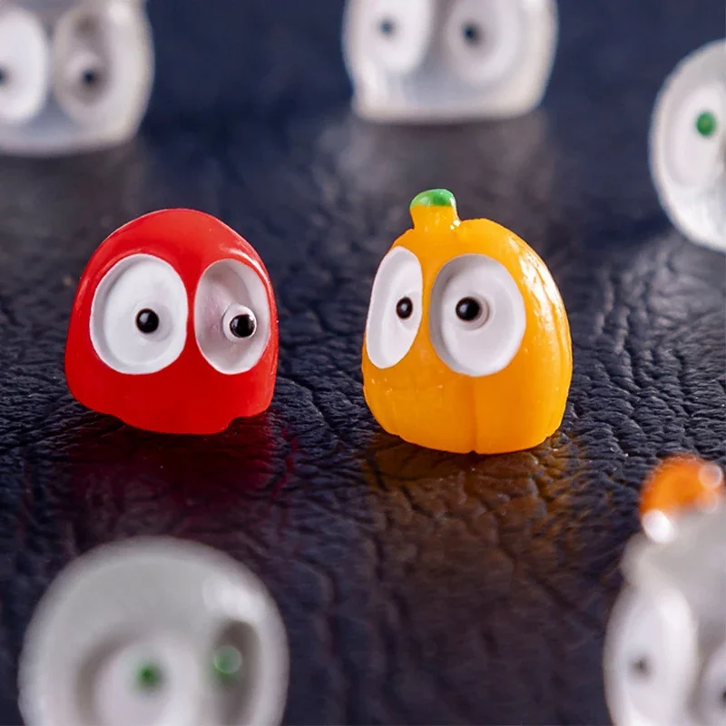 زينة هالوين مضيئة مصغرة شبح لطيف يقطين خفاش منظر طبيعي مصغر نموذج منزل دمية زينة داخلية للسيارة والمنزل والمكتب - 5