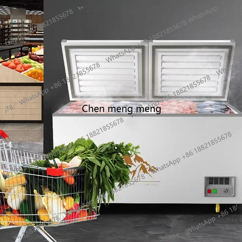 

New arrive Horizontal commercial freezer Large capacity ice cream meat freezer Supermarket freezer top door refrigerator