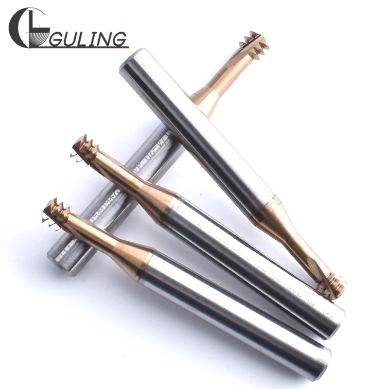 CNC 60 Degree Tungsten Steel American Three Row Thread Milling Cutters NO. 1-72 3-56 10-32 UNF Fine Thread mill cutter 1/4-28