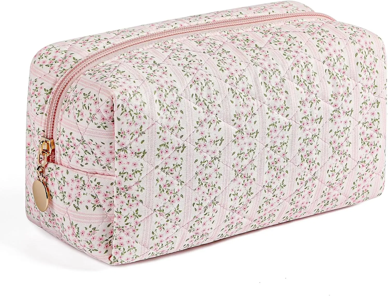 

Makeup Bag Travel Cosmetic Bag for Women Girls, Zipper Flowers Toiletry Organizer Makeup Portable Storage Cosmetic