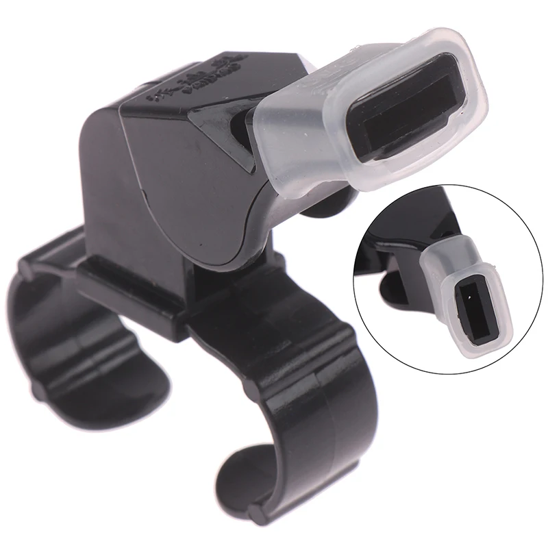 1PC Black Plastic Pealess Finger Grip Sports Skate/Football Referee Mouth Whistle-New