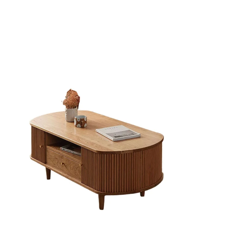 

Nordic all solid wood coffee table tea table small apartment