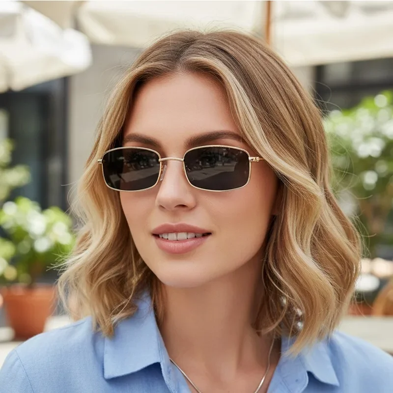 New Small Square Sunglasses Women Vintage Metal Frame Sun Glasses Men Steampunk Eyewear Hip Hop Shades UV Protection Oculos - view 2