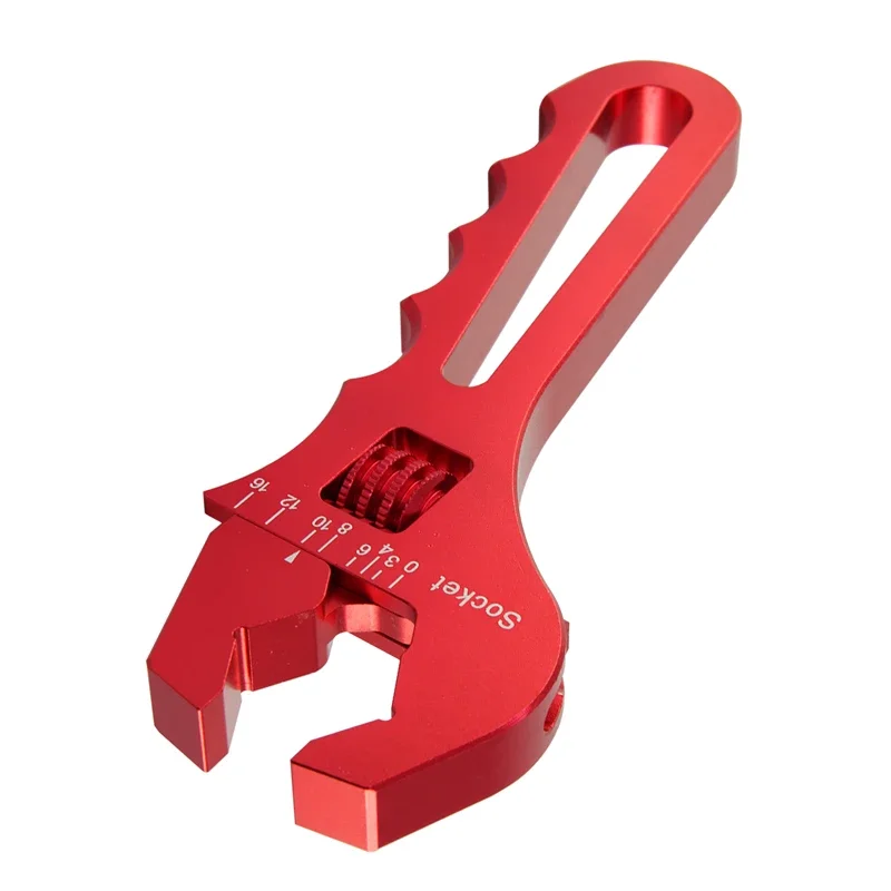 Anodized Adjustable Aluminum Wrench Fitting Tool Spanner AN3 AN4 AN6 AN8 AN10 AN12 AN16 Black/Red