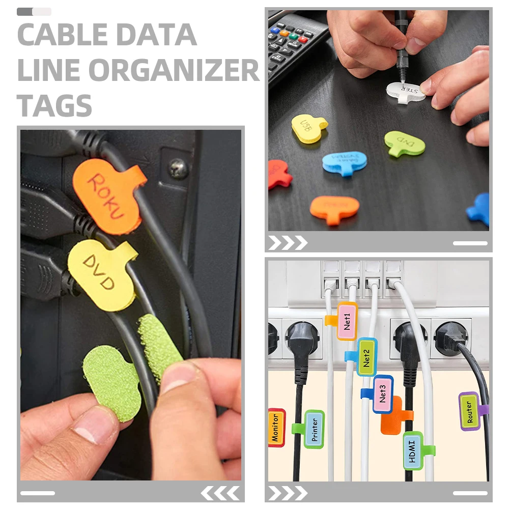 

20Pcs Cable Label Tags Nylon Cord Organizer Reusable Flexible Wrapping for Cable Identification and Storage Cord Labels