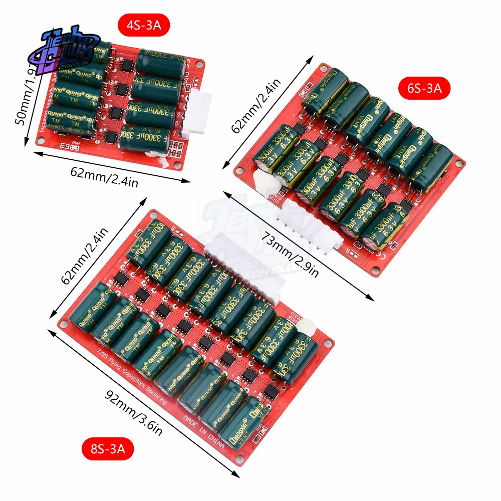 Imagem -03 - Grupo Inteiro Balanceador Ativo Li-ion Lifepo4 Bateria Equalizador Bms Placa do Capacitor de Transferência de Energia para Kit de Ferramentas Elétricas 3a