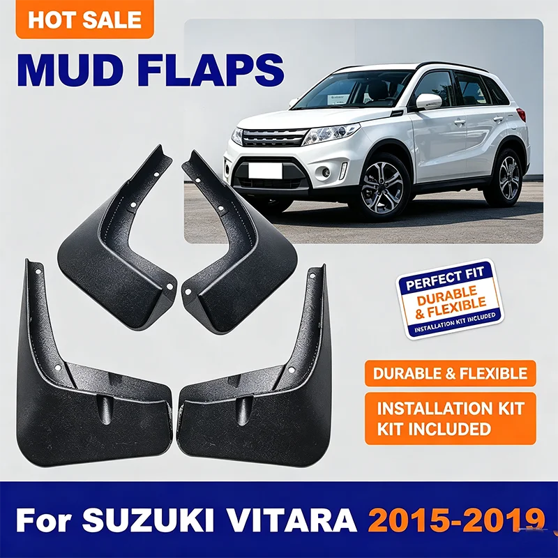For SUZUKI VITARA 2015-2019 4PCS Mud Flaps Splash Guards Front Rear Wheel Fender Mudguards Car Exterior Protection Accessories
