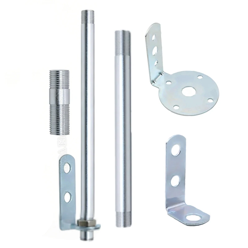 1Pcs 16mm Threaded Warning Light 7-shaped Bracket Circular Tube with Lengths of 5cm, 20cm, 50cm, and 100cm Aluminum Rod