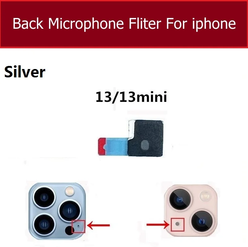 Back Microphone for iPhone 13 Mini 13 Pro Max Anti Dust Mesh Intsall Near Big Rear Camera Damaged Back Cover Microphone Repair