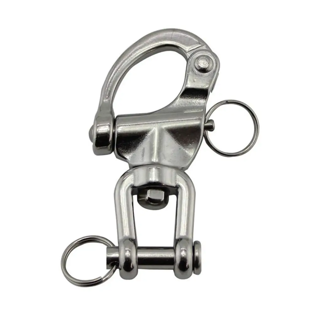 3 Pcs 316 Stainless Steel Safety Clevis Pin Swivel Snap Shackle 70mm 87mm 128mm Rigging Metal Big Chain Link Locking Shackles