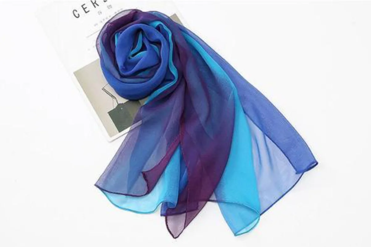 Gradient Fashion Chiffon Scarf Women\'s Long Wraps and Shawls Lady Spring Autumn Scarves Bandana 160*50cm