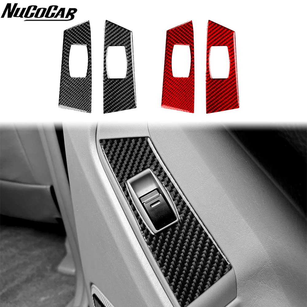 トヨタ-4-ランナー-2003-2009-カーボンファイバーリアドアウィンドウリフトボタンパネルカバーカーアクセサリーインテリア装飾ステッカー
