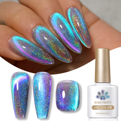 Imagen 2 del producto BORN PRETTY 10ml holográfica brillo gato Gel magnético esmalte de uñas camaleón Ultra brillo brillo remojo UV LED barniz diseño