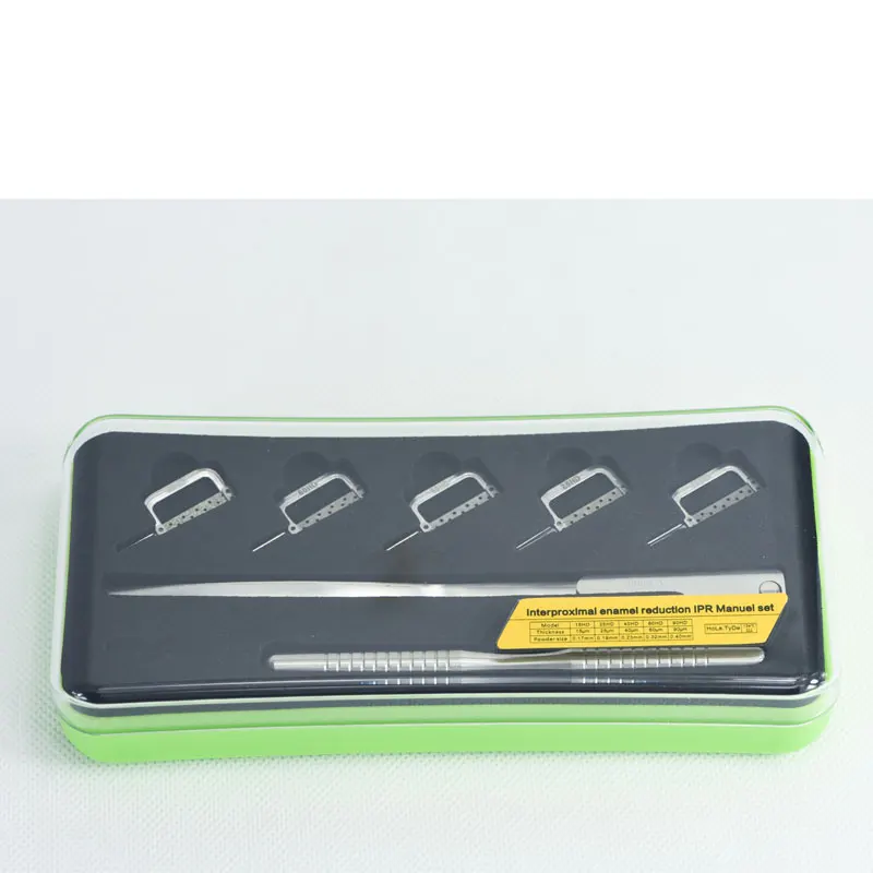 1 Kit Dental Orthodontic Interproximal Enamel Reduction IPR Automatic Strip Slicing Set Double Sided with Measuring Tape Handle