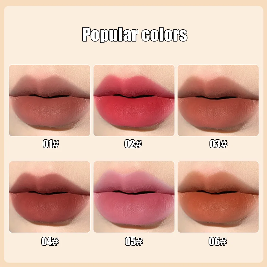 6 colors optional matte double-ended lipstick lip liner suitable for all skin types non-stick long-lasting lipstick