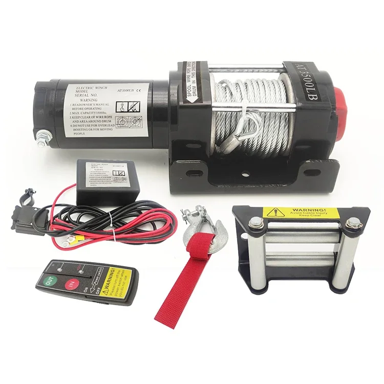 6000lbs 1 ton auto electric hydraulic fishing winch lifting 12v